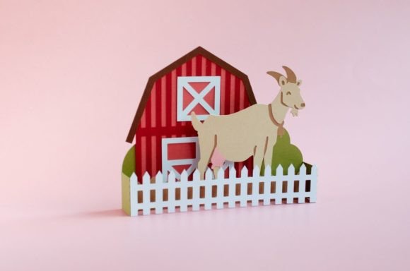 Download Goat Barn Pop Up Box Card - Card Collection