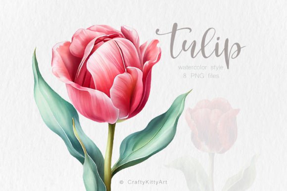 Download Tulip Clipart, Watercolor Flower Bundle - Watercolor flower bundle Collection